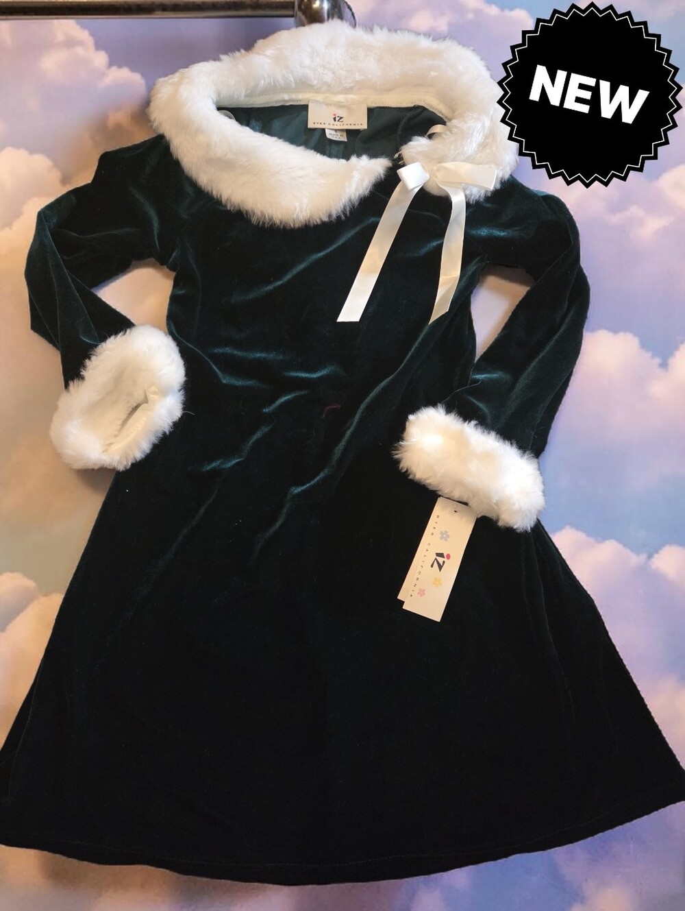 Iz Byer velour fancy holiday dress Girls size 6X